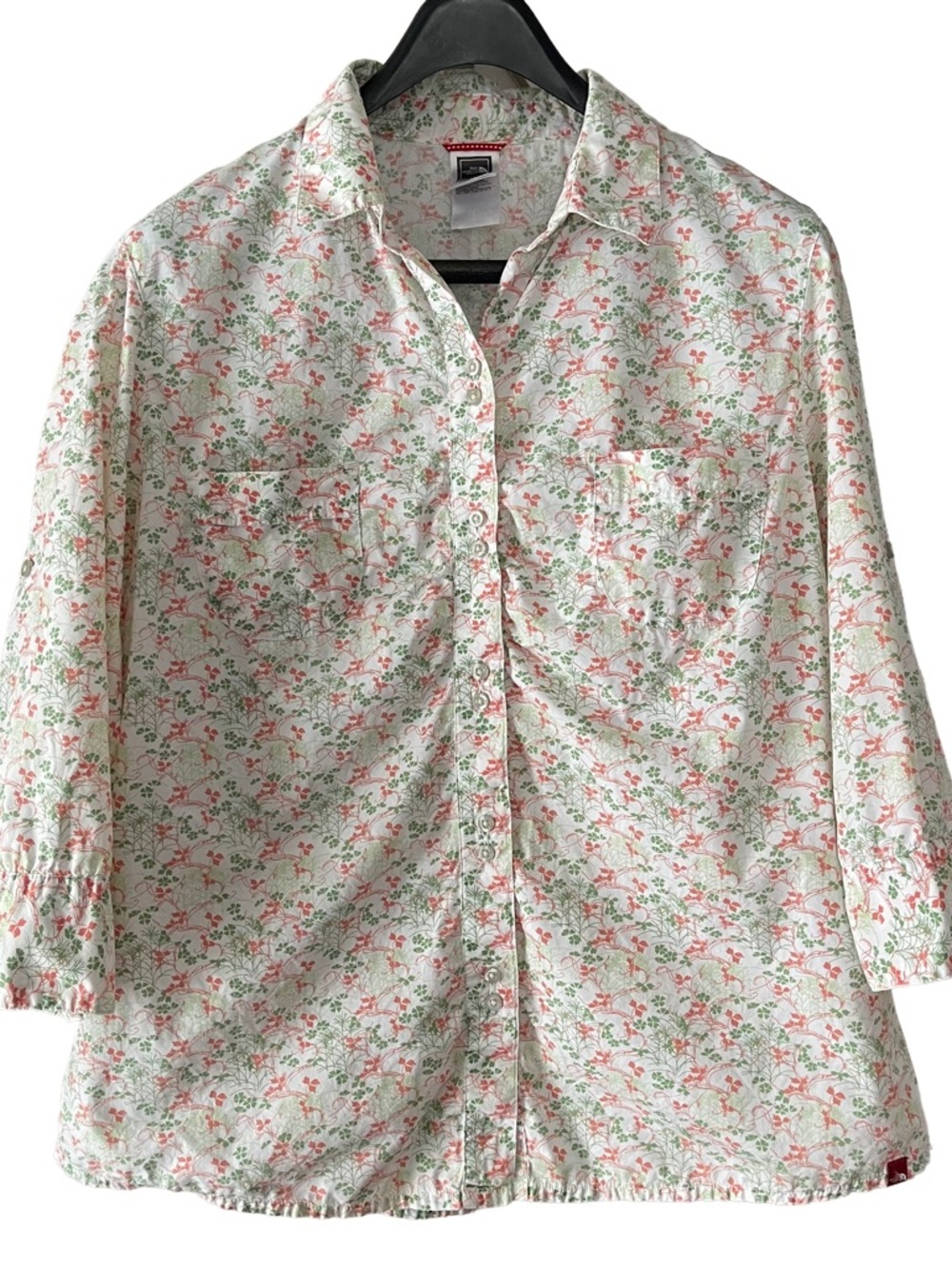 The North Face Women's 100% Cotton Floral Button-Up Blouse - Size XL